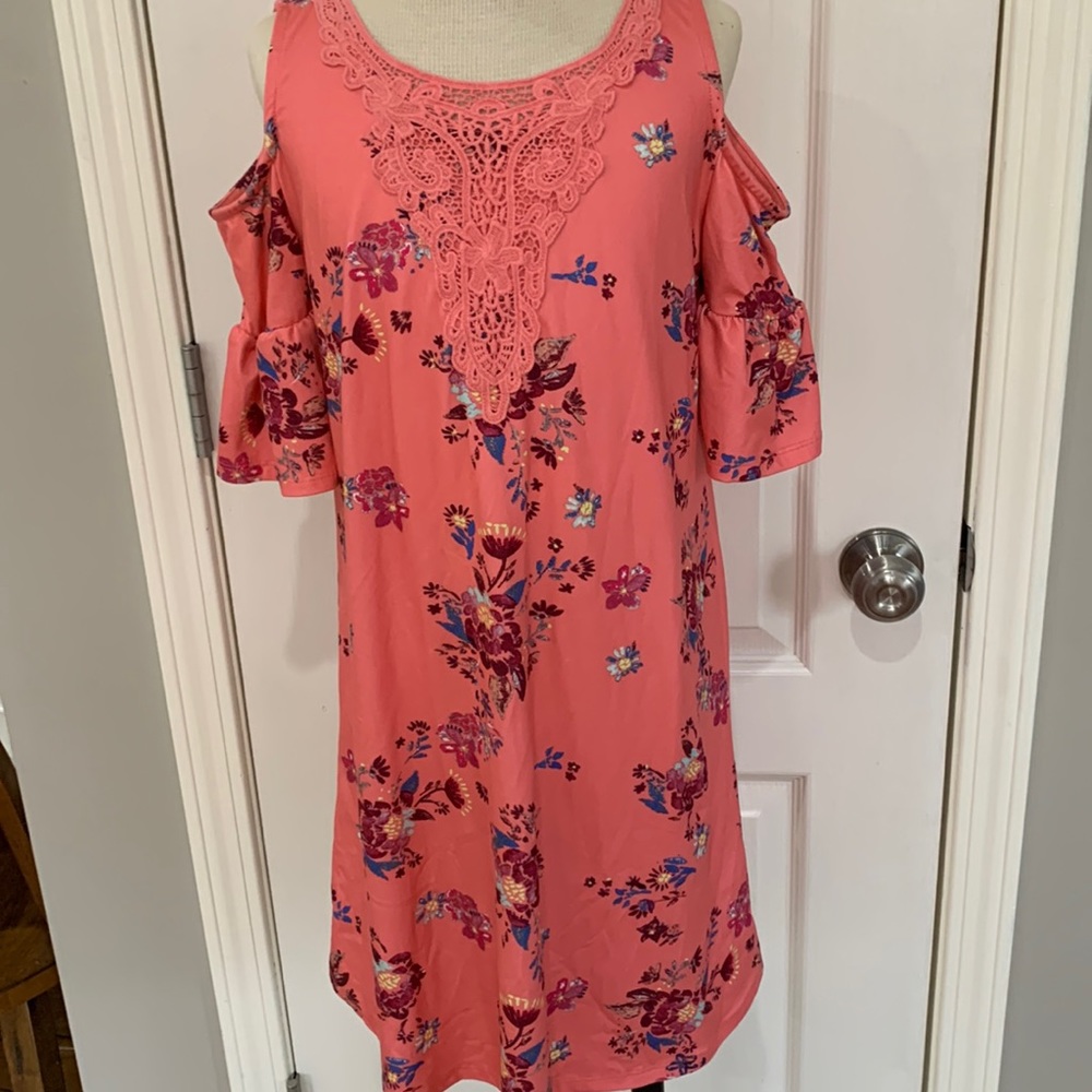 Girls size 12 dress by Mudd I’m dark pink floral pattern